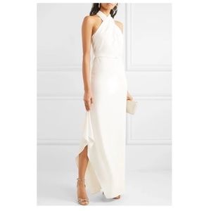 Halston Iconic Cross Neck Crepe Gown, Size 2, NWT
